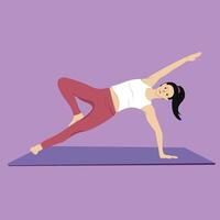 yoga pose side plank with tree pose vector