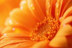 Orange flower with water droplets on it photo