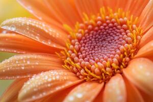 An orange flower with water droplets on it photo