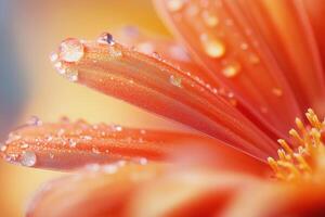 Orange flower with water droplets on it photo