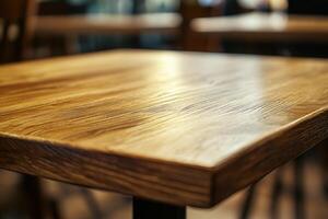 A wooden table with a wooden top and chairs photo