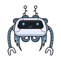 modern robot design kawaii. Design for digital print and coloring book vector