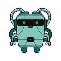 Robot design mascot illustration. Design for digital print and coloring book vector