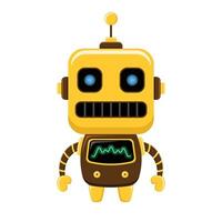 cute yellow robot colorful design mascot. Design for digital print and coloring book vector