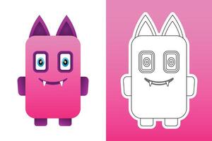 monster colorful design mascot. Design for digital print,stickers and coloring book vector