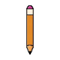 Pixel art pencil design. illustration 8 bit with white background vector