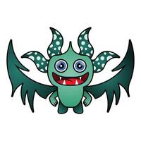 illustration unique monster design mascot. Design for digital print and coloring book vector