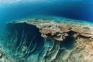 Underwater view of a coral reef ecosystem. photo
