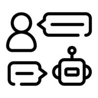 chatbot and interaction outline icon vector