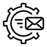 marketing automation with send mail outline icon vector