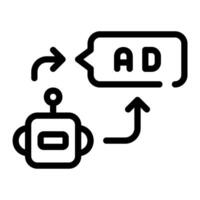 marketing automation with bot outline icon vector