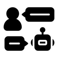 chatbot and interaction glyph icon vector