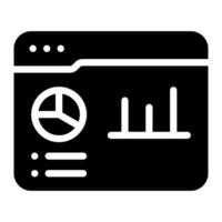 analytics dashboard glyph icon vector