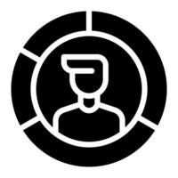 customer segment with pie chart glyph icon vector