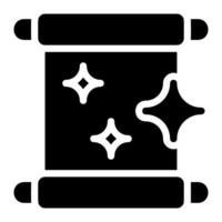 magic scroll glyph icon vector