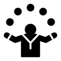 juggler clown glyph icon vector