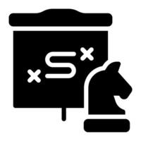 presentation with strategy glyph icon vector