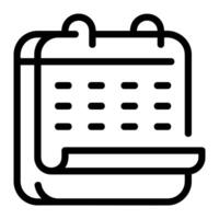 table calendar outline icon vector