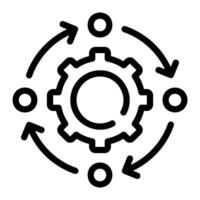 automated workflow outline icon vector