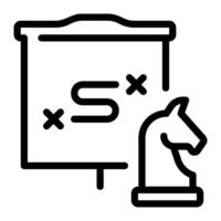 presentation with strategy outline icon vector