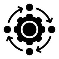 automated workflow glyph icon vector