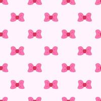 Seamless pattern with pink tie bow. flat illustration. vector