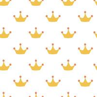 Seamless Pattern with crown of kings, princes, monarchs and queens. Flat illustration. vector