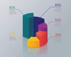 Realistic 3D infographic chart vector