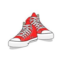 Shoe Red Hight Image And Illustration On White Background vector