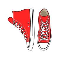 SneakersRed Hight Image And Illustration vector
