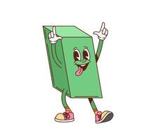 Groovy rectangle geometric figure funny character vector