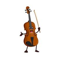 Cartoon funny violin string instrument character vector
