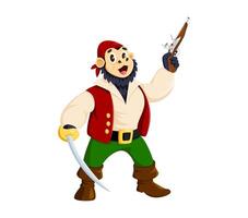 Cartoon gorilla monkey animal pirate or corsair vector