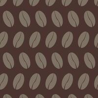 Coffee beans seamless pattern. Brown background. International coffee day. vector