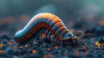 Intriguing Closeup of a Beautiful Caterpillar Making Its Way to Metamorphose into a Butterfly photo