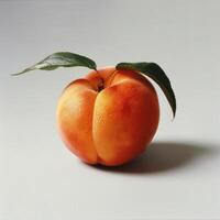 A single peach with a round bottom and an apple shape at the top. photo