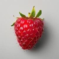 a red raspberry fruit. It appears ripe and ready for consumption. photo