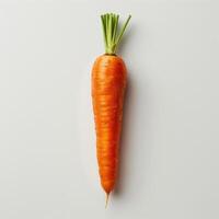 a single carrot is shown on a white surface photo