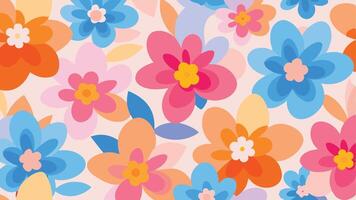 a colorful pattern with flowers on it vector