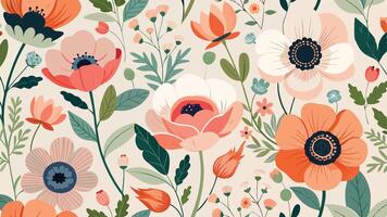 an image of a floral pattern with flowers vector