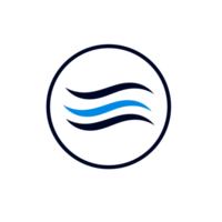 Water wave icon. Black single flowing wave line icon png