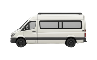 Simplistic White Van Isolated on Transparent Background png
