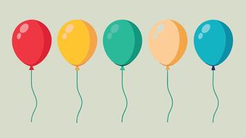 a group of colorful balloons on a gray background vector