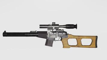 A gun with a scope and a scope on it photo