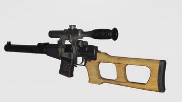 A rifle with a scope and a scope on it photo