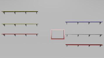 A 3d model of a shelf with different colors photo