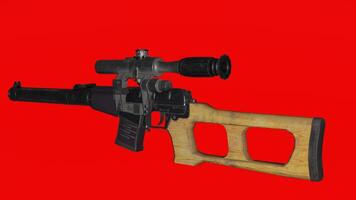 A gun with a red background and a red light photo
