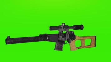 A gun with a scope on it on a green screen photo