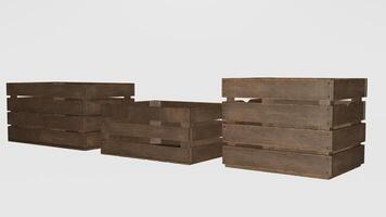 A set of three wooden crates photo