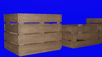 A 3d rendering of two wooden crates photo